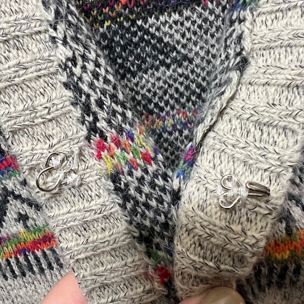 Kamana Southwestern Longline Cardigan Sweater Aztec Knit Boho Open‎ Front M - Picture 6 of 8
